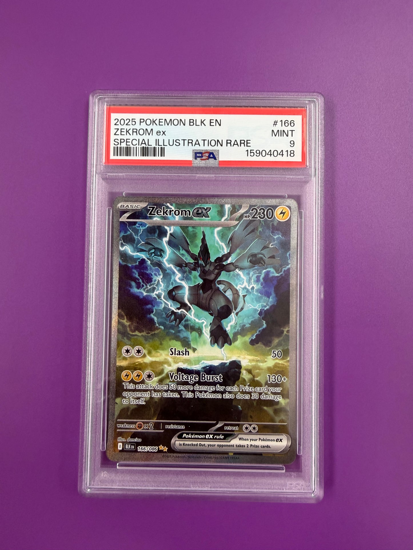 2025 ZEKROM #166 BLACK BOLT PSA 9 PK1298