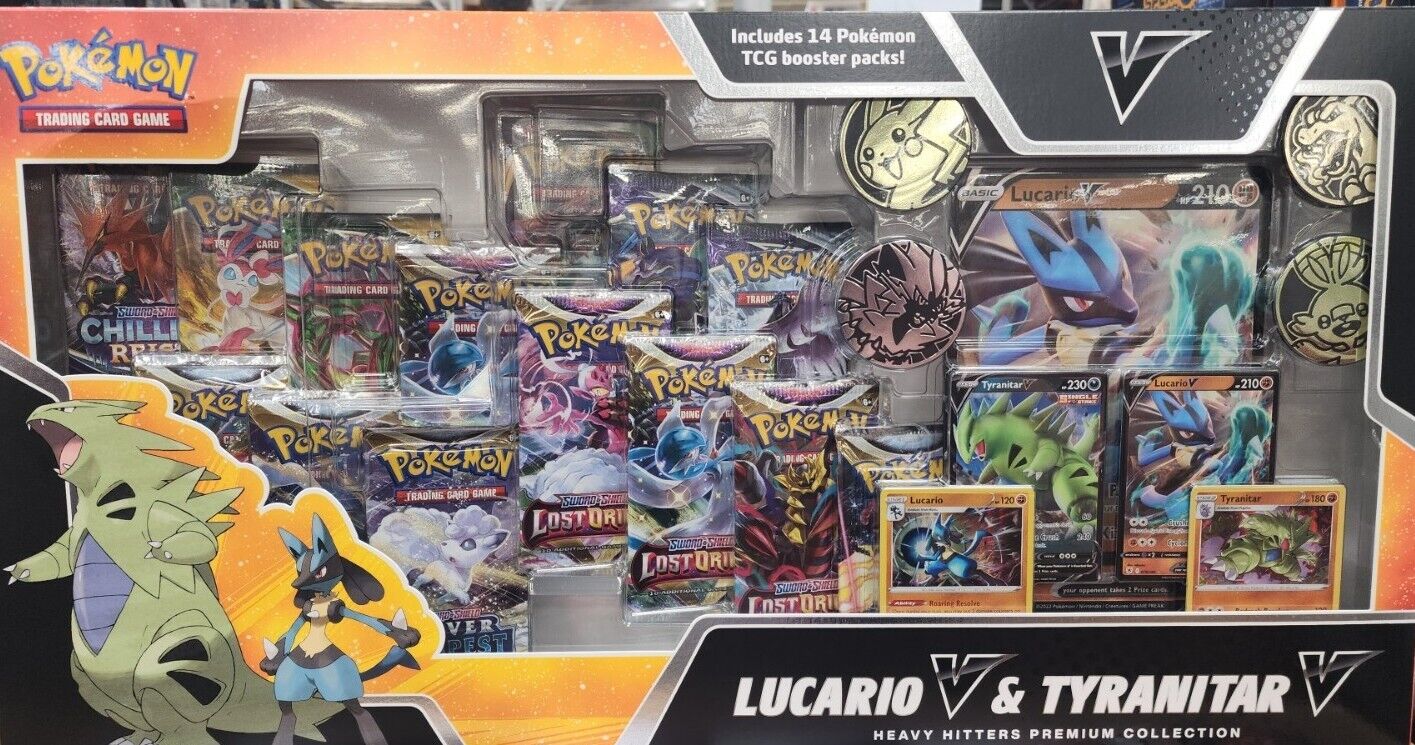 Lucario V & Tyranitar V Heavy Hitters Premium Collection Box **DAILY DEAL**