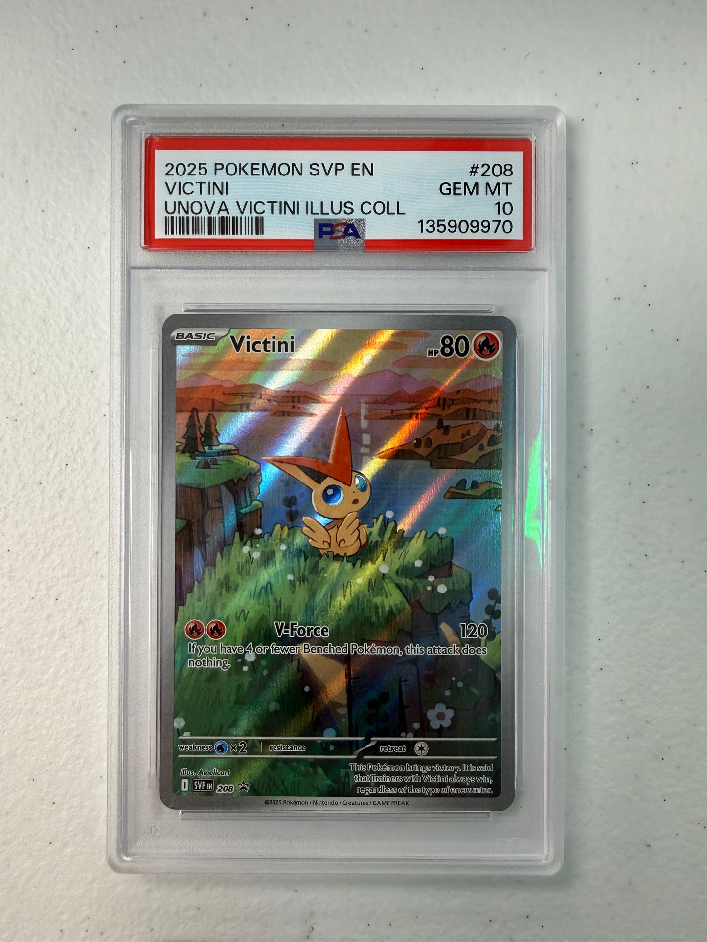 2025 BLACK STAR PROMO VICTINI #208 PSA 10 PK1014