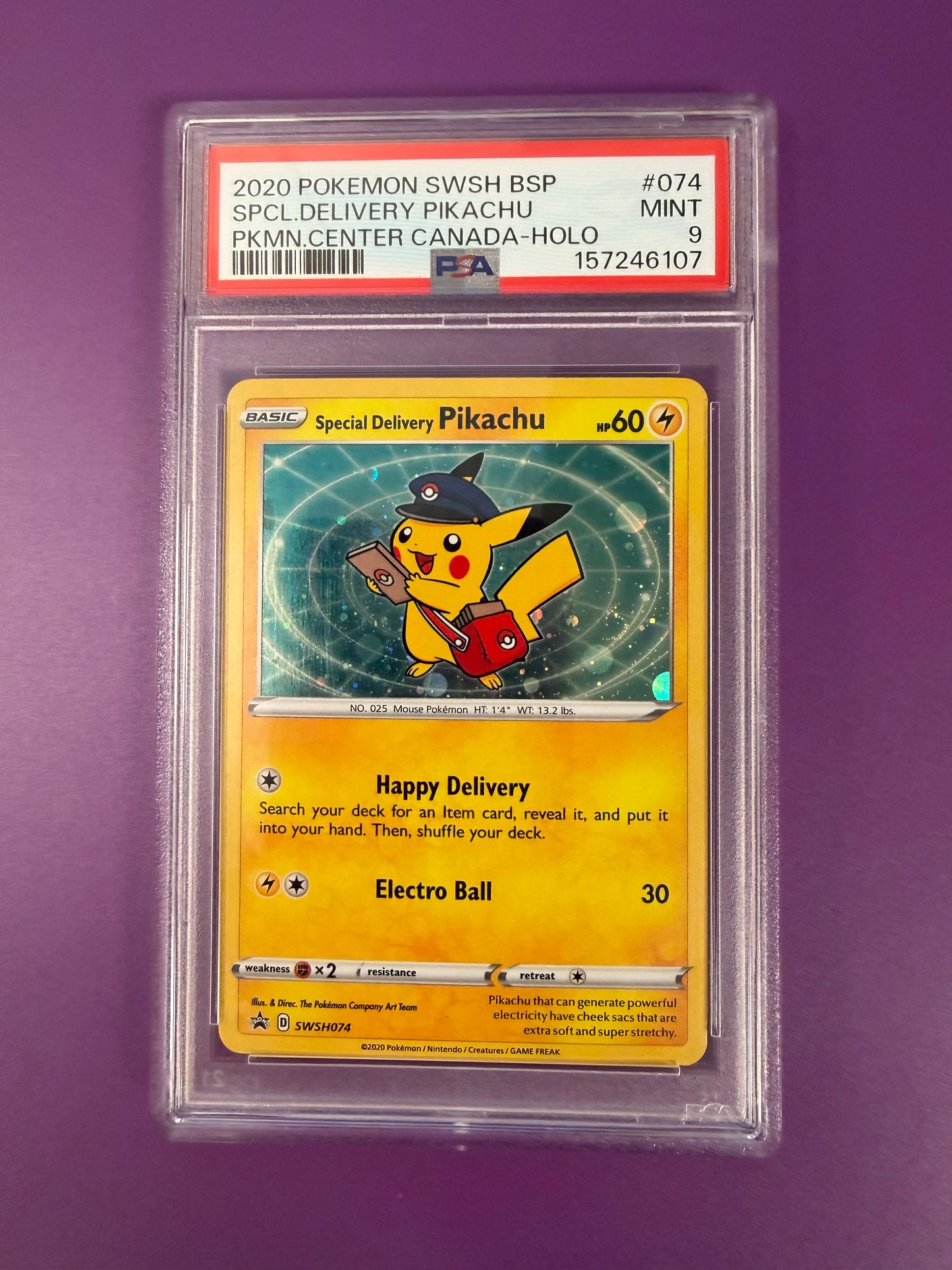 2020 SPECIAL DELIVERY PIKACHU POKEMON CENTER #074 PK1290