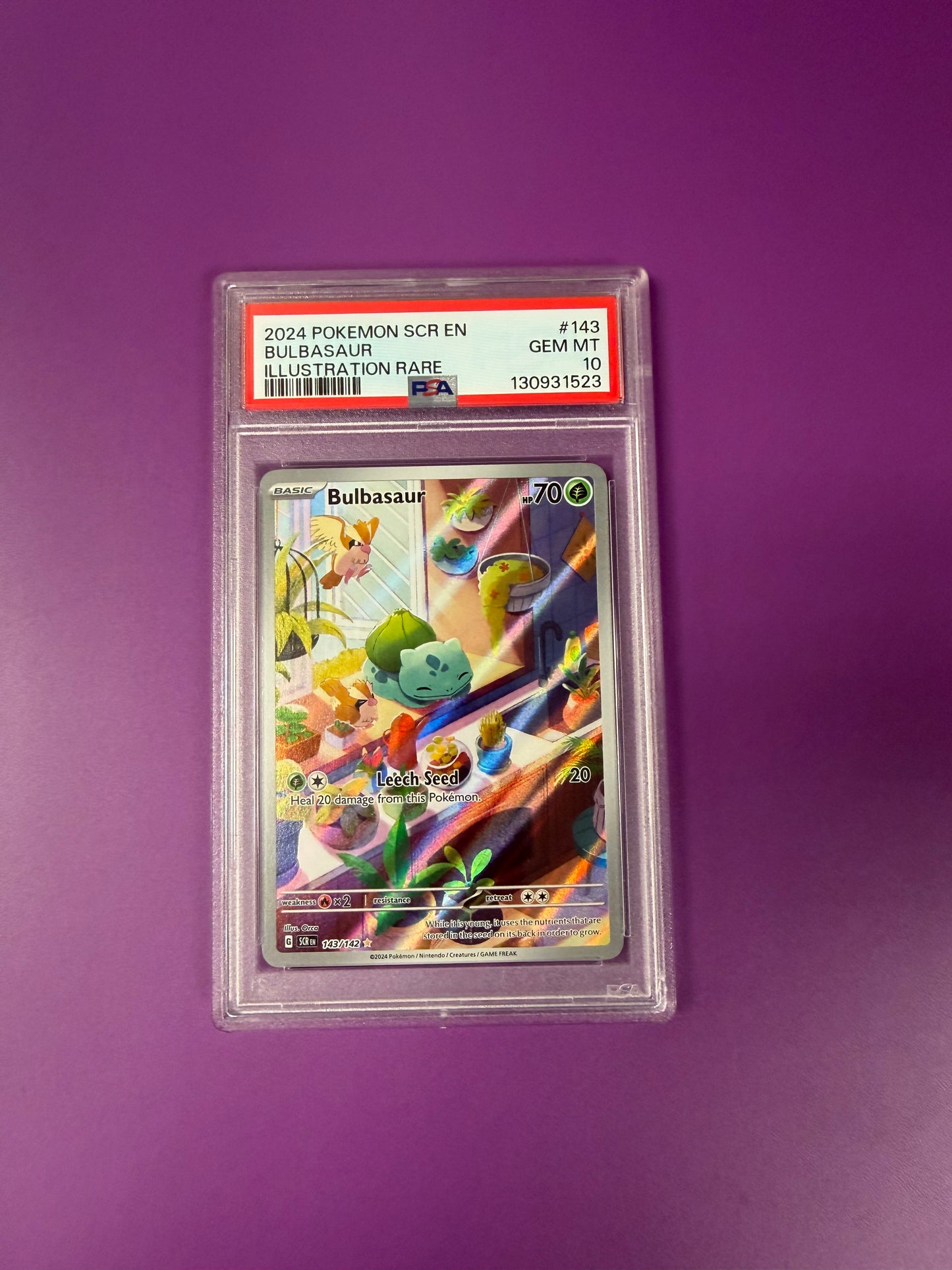 2024 STELLAR CROWN #143 BULBASAUR PSA 10 PK1005