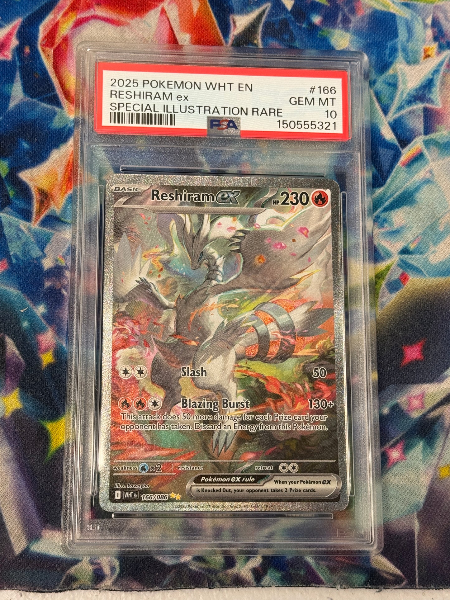 2025 WHITE FLARE RESHIRAM EX #166 PSA 10 PK1355