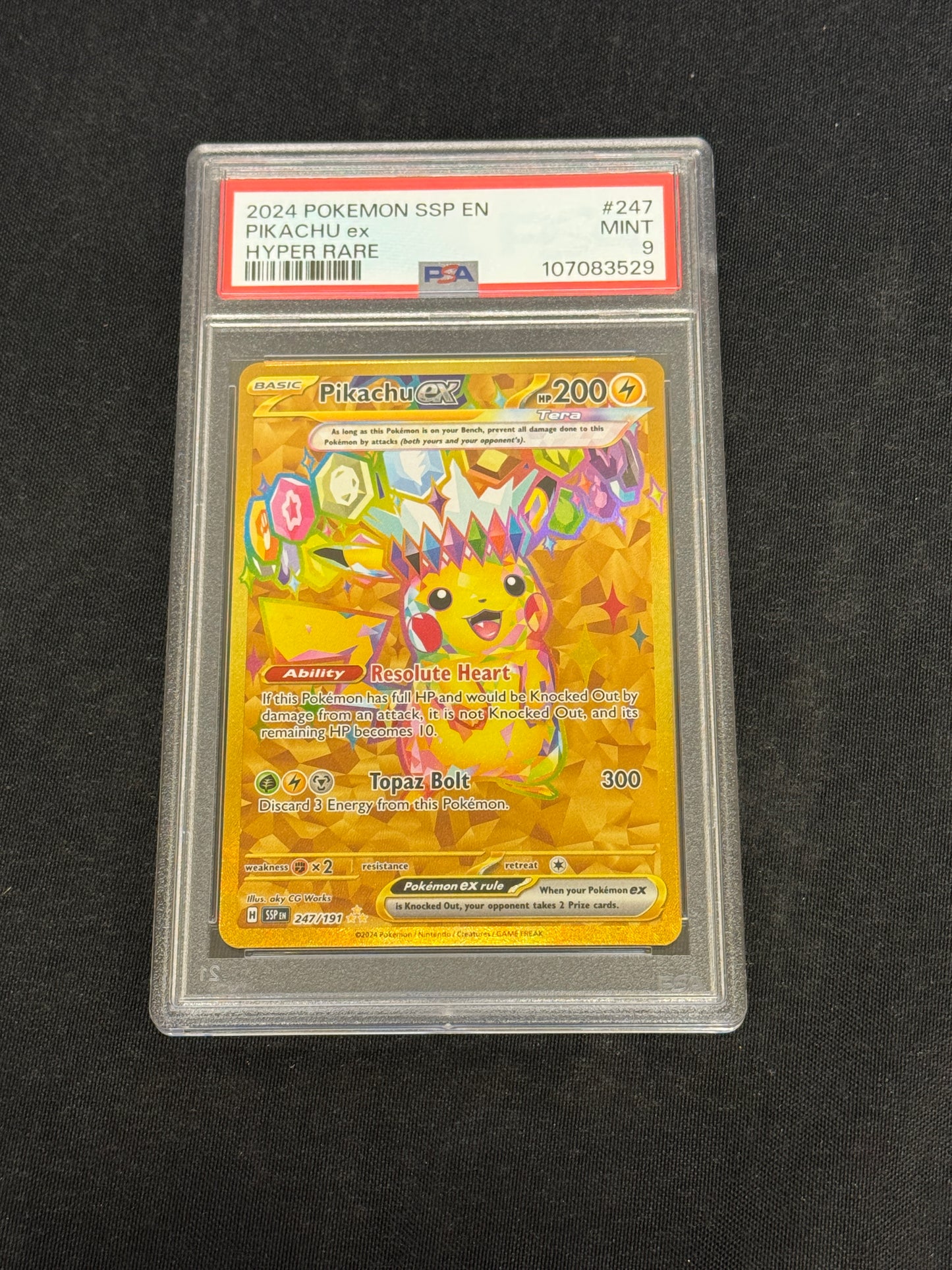 POKEON SURGING SPARKS PIKACHU ex 247/191 PSA 9 MINT PK893
