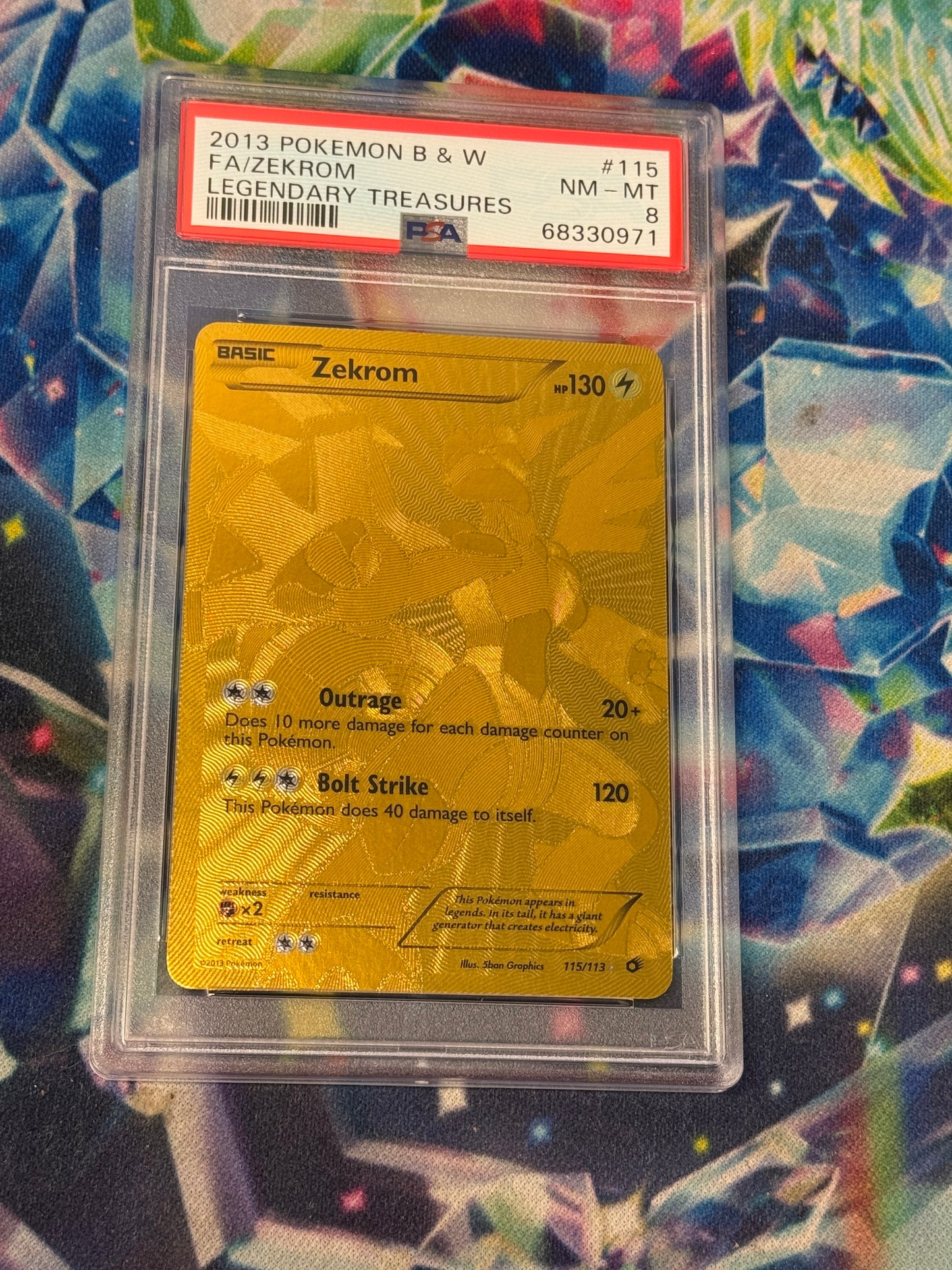 2013 LEGENDARY TREASURES ZEKROM #115 PSA 8 PK1364