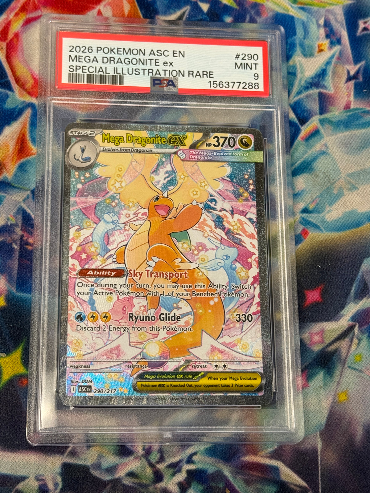 ASCENDED HEROES MEGA DRAGONITE ex 290/217 PSA 9 PK1721