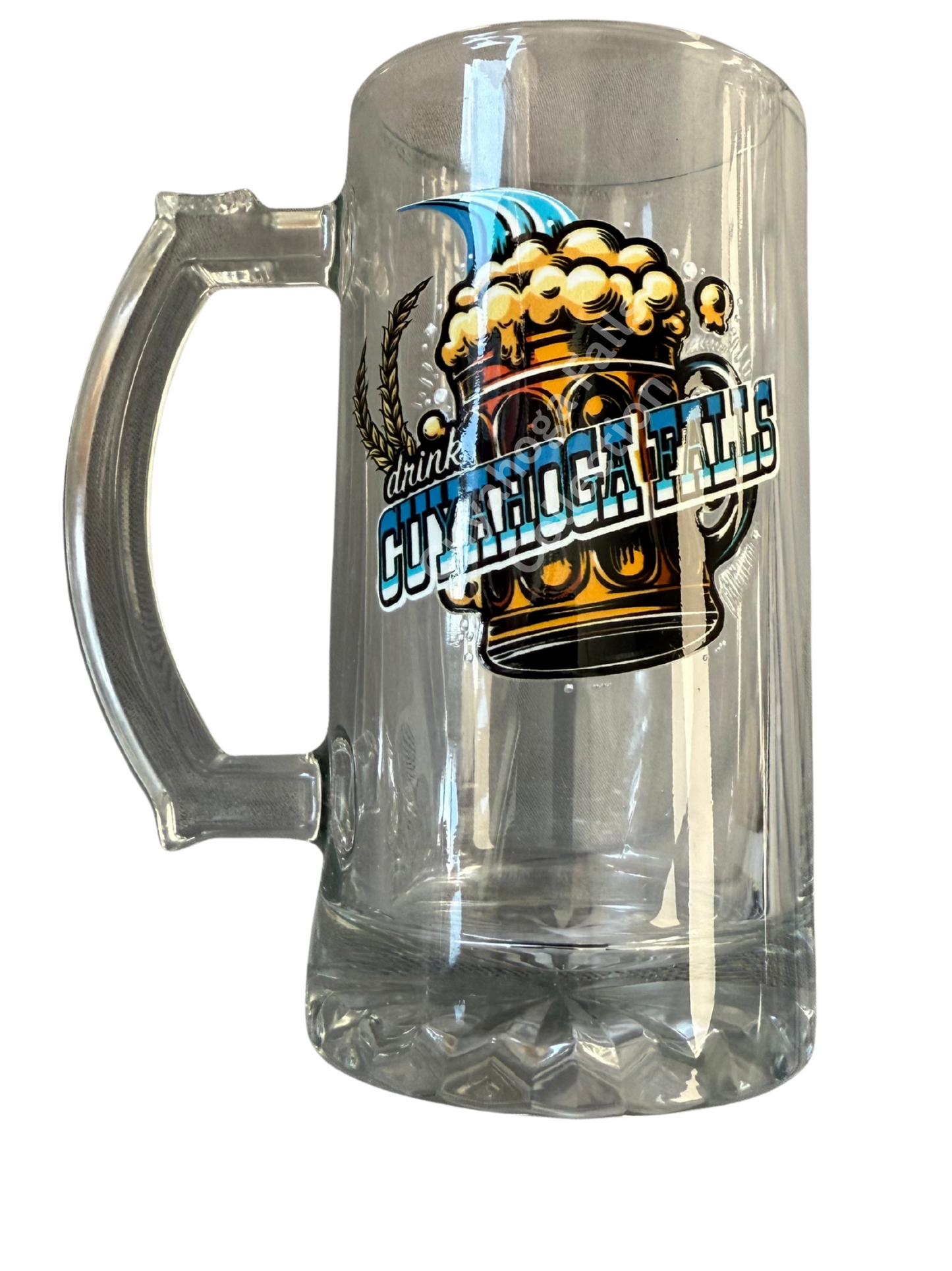 CUYAHOGA FALLS DRINK GLASS BEER MUG.