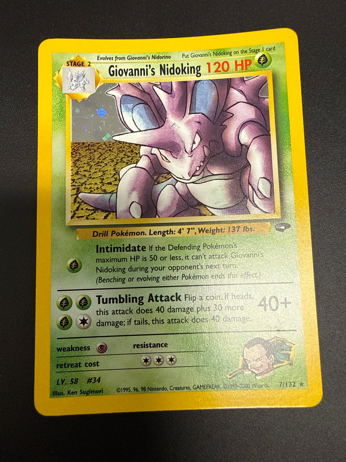 GYM CHALLENGE GIOVANNI'S NIDOKING 7/132 RAW PK1839
