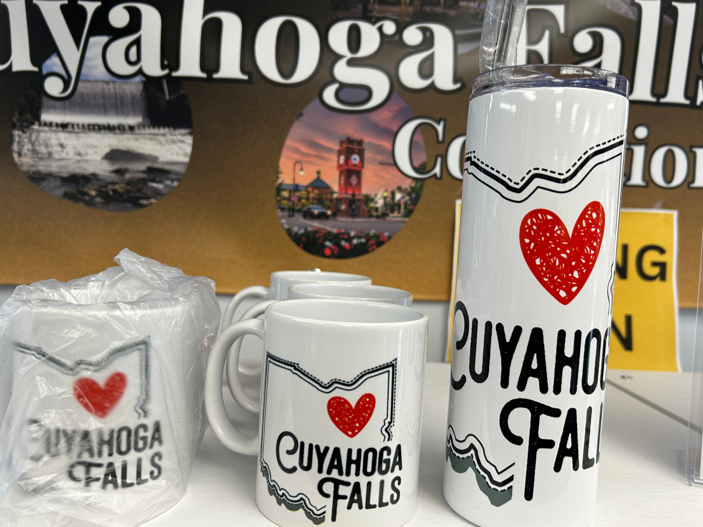 CUYAHOGA FALLS HEART TUMBLER