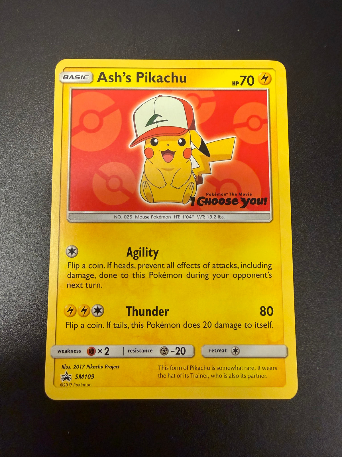 BLACK STAR PROMO ASH'S PIKACHU SM109 PK1746