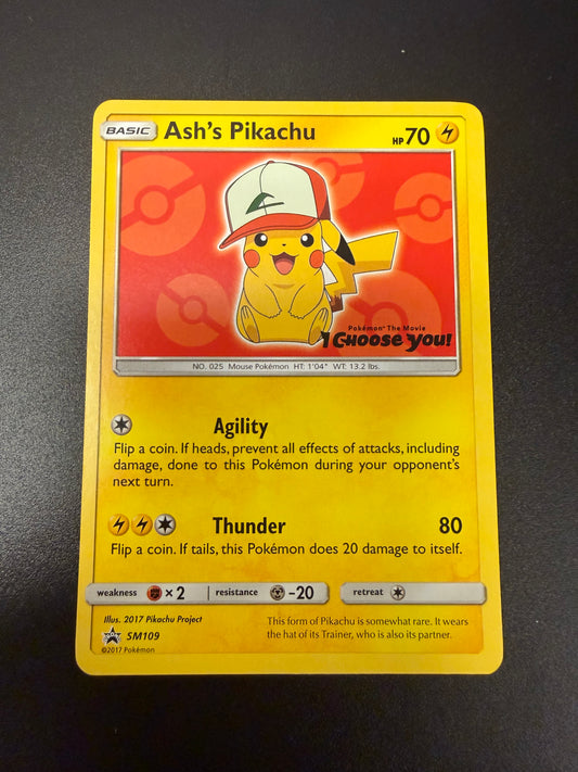 BLACK STAR PROMO ASH'S PIKACHU SM109 PK1746