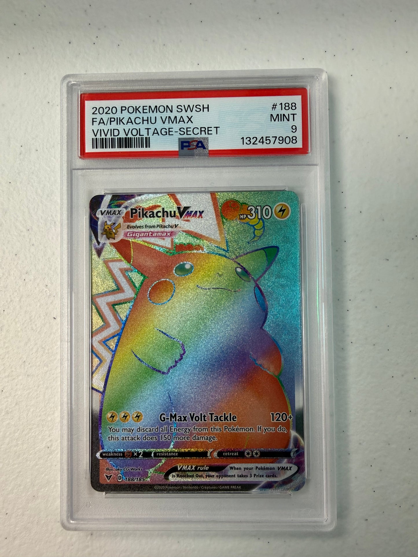 2020  VIVID VOLTAGE  PIKACHU VMAX  #188  PSA 9  PK1012