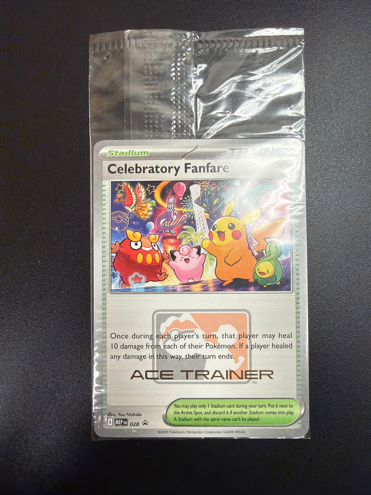 SEALED CELEBRATORY FANFARE BLACK STAR PROMO 028 2025 ACE TRAINER CARD PK1768