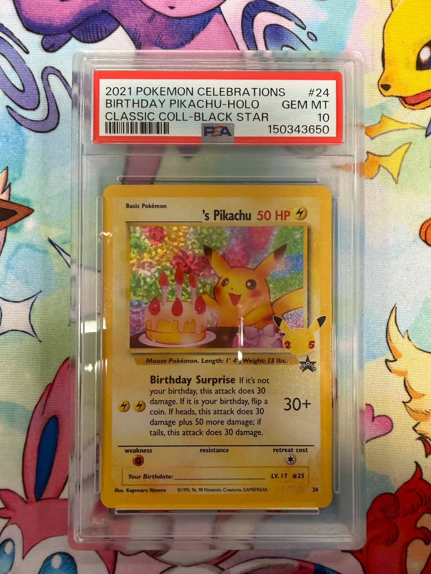 2021  CELEBRATIONS  BIRTHDAY PIKACHU  #24  PSA10  PK1252