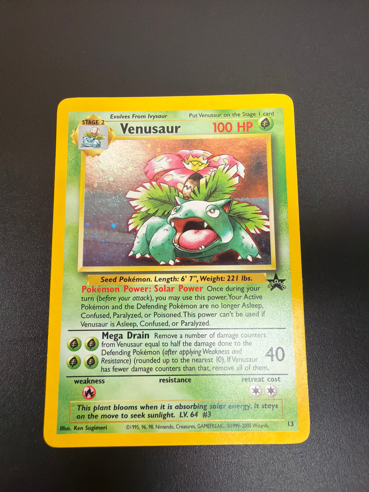 BLACK STAR PROMO VENUSAUR #13 PK1759 RAW