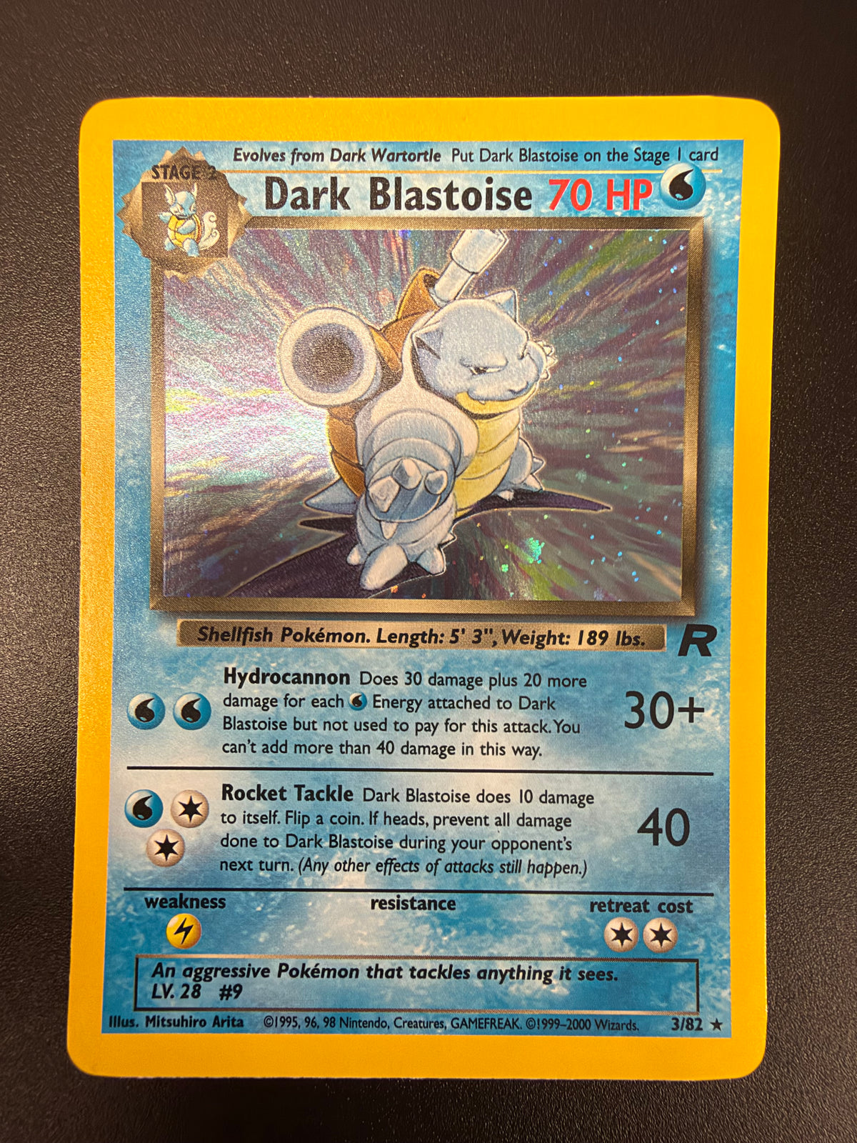 TEAM ROCKET DARK BLASTOISE 3/82 RAW PK1819