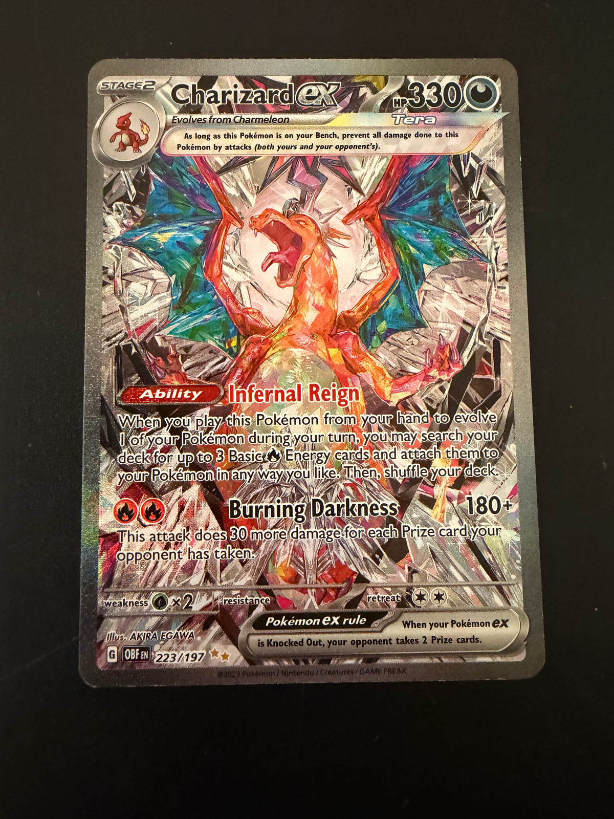 OBSIDIAN FLAMES CHARIZARD EX 223/197 PK1389