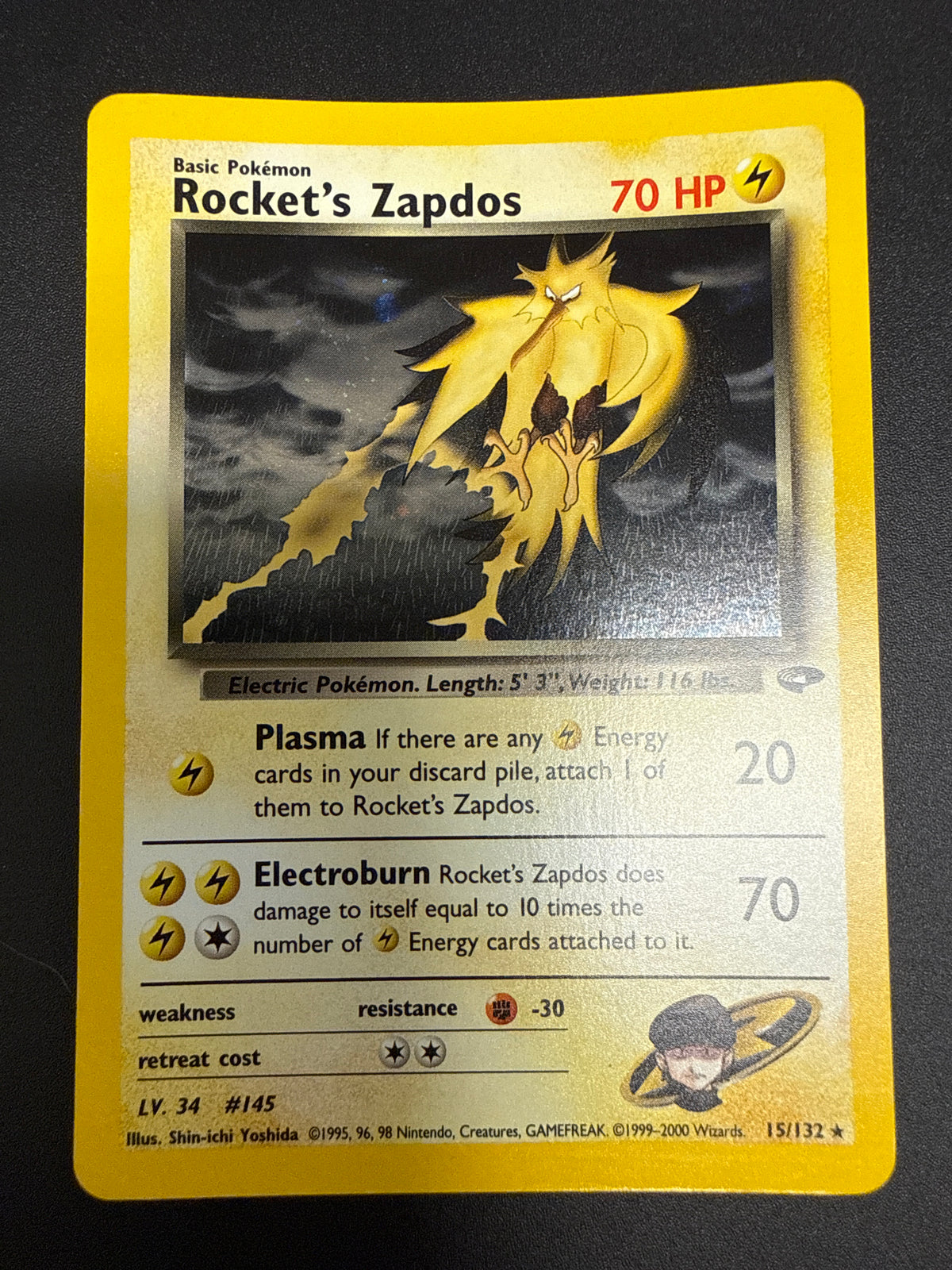 GYM CHALLENGE ROCKET'S ZAPDOS 15/132 RAW PK1836