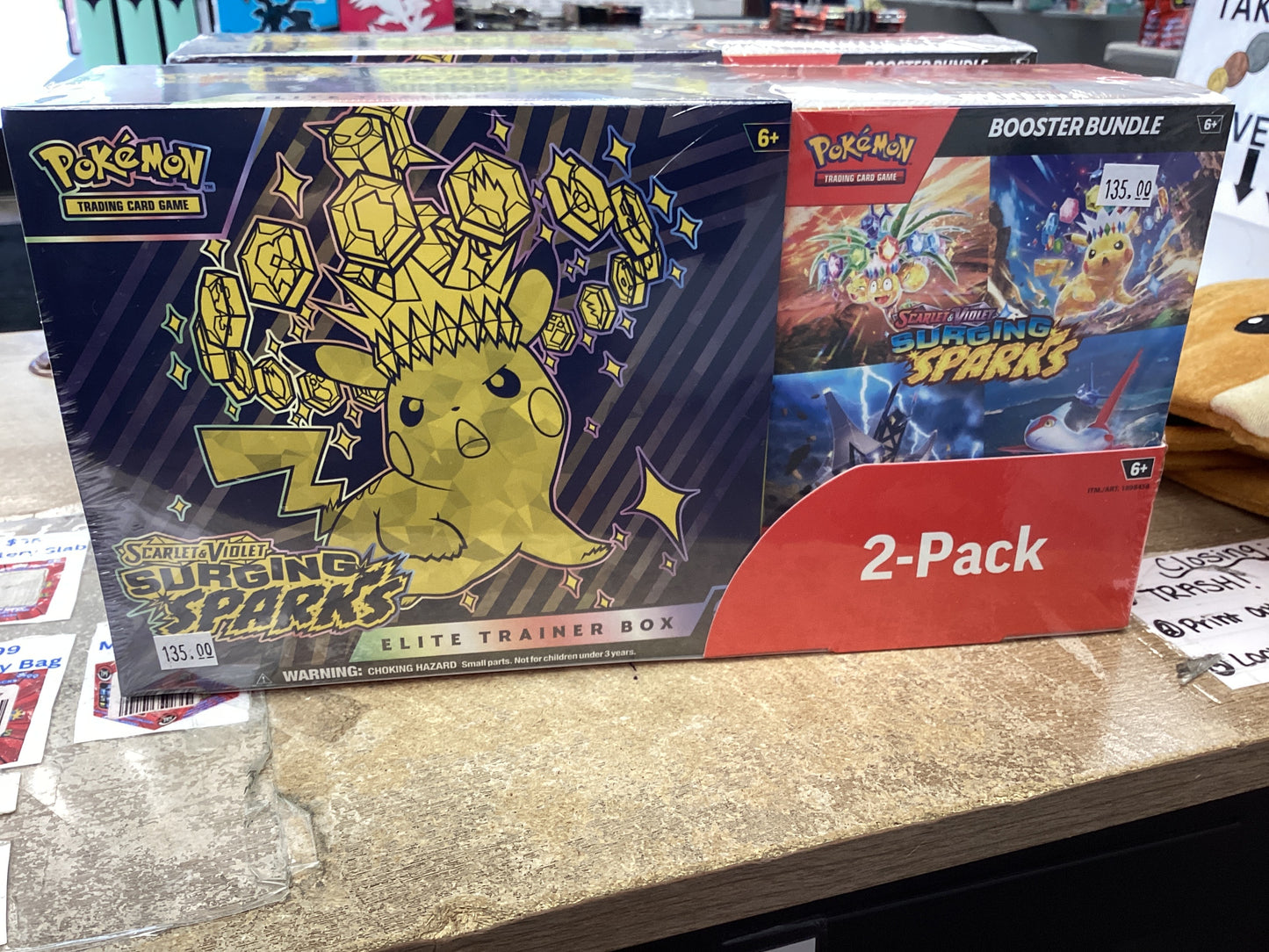Surging Sparks Elite Trainer Box + Booster Bundle