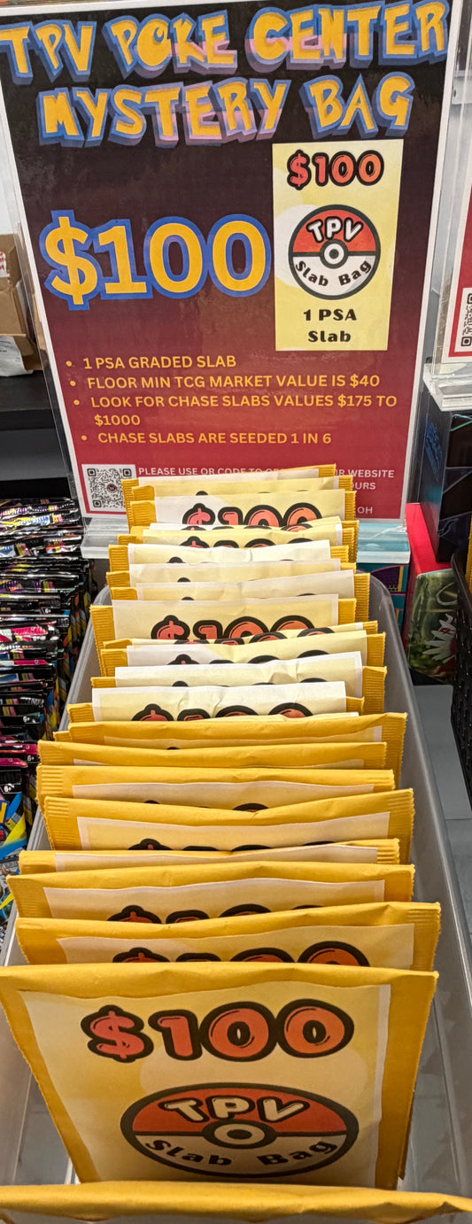 TPV POKE CENTER MYSTERY PSA SLAB BAG.   --1 PSA GRADED SLAB--  $100