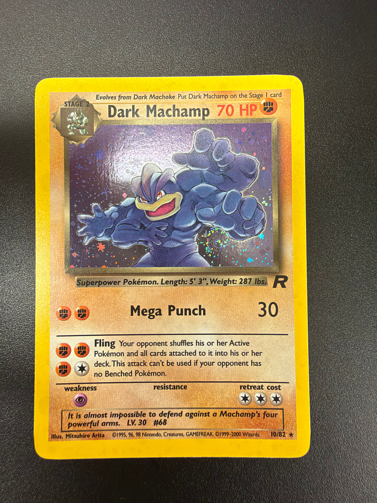 TEAM ROCKET DARK MACHAMP 10/82 RAW PK1829