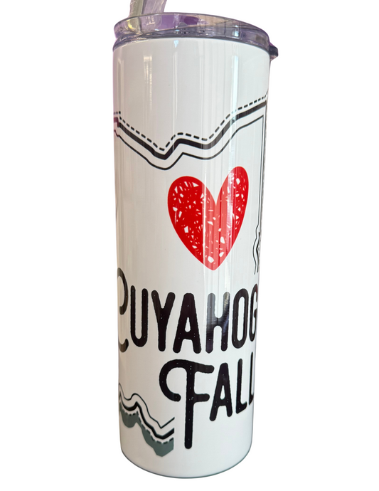 CUYAHOGA FALLS HEART TUMBLER