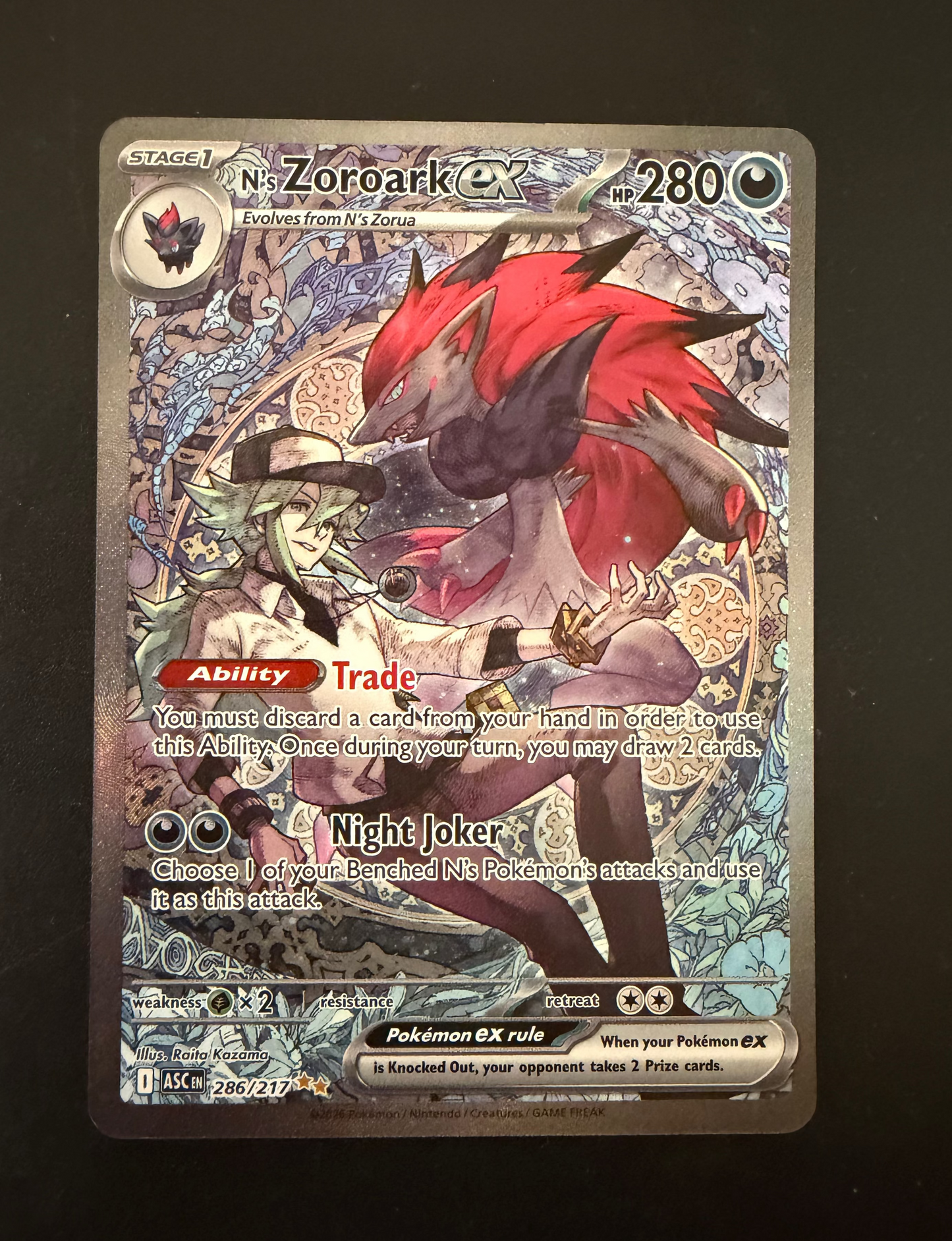 ASCENDED HEROES N'S ZOROARK 286/217 PK1392 RAW