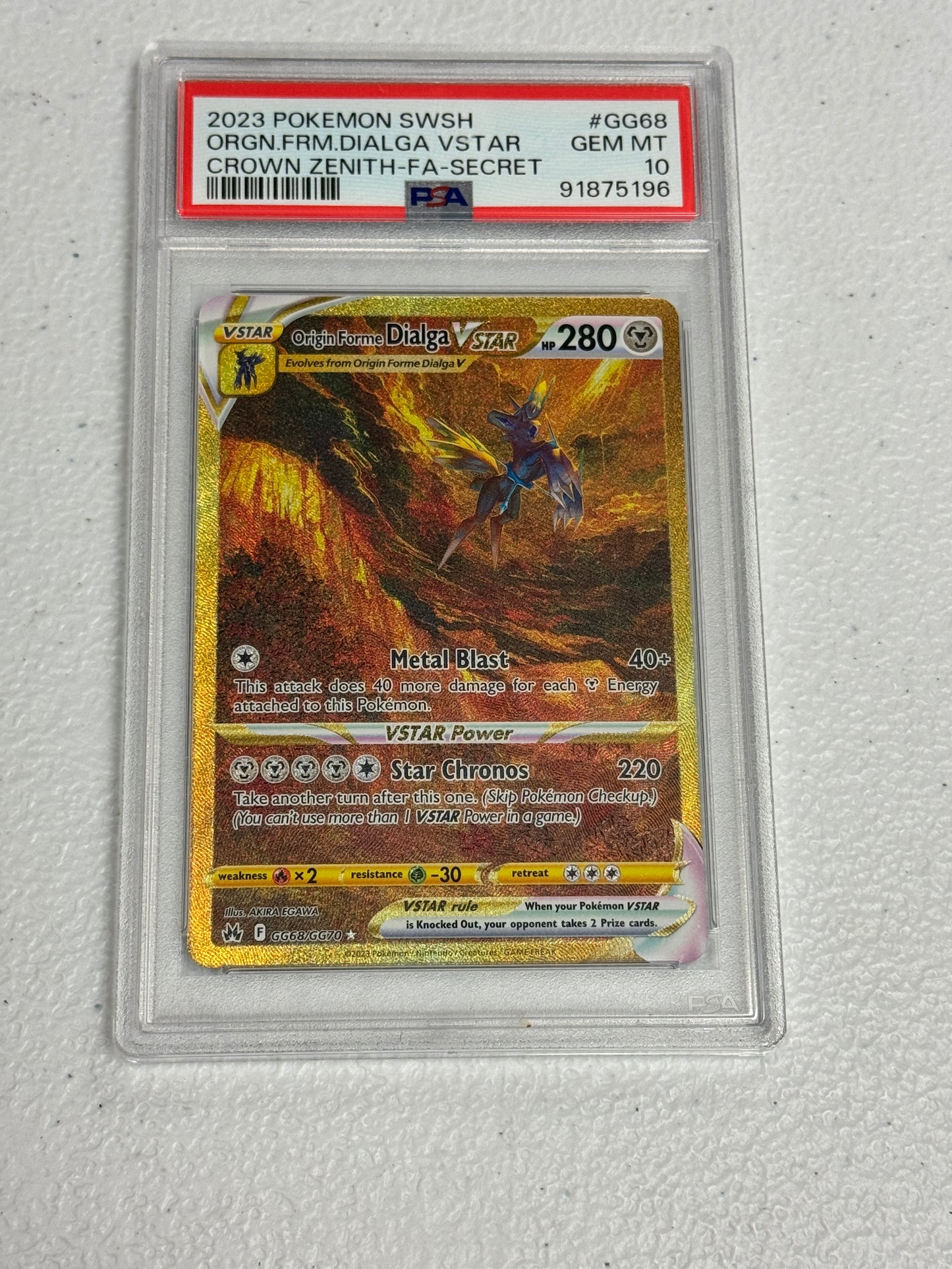 2023 CROWN ZENITH ORIGIN FORME DIALGA VSTAR #GG68  PSA 10  PK1331