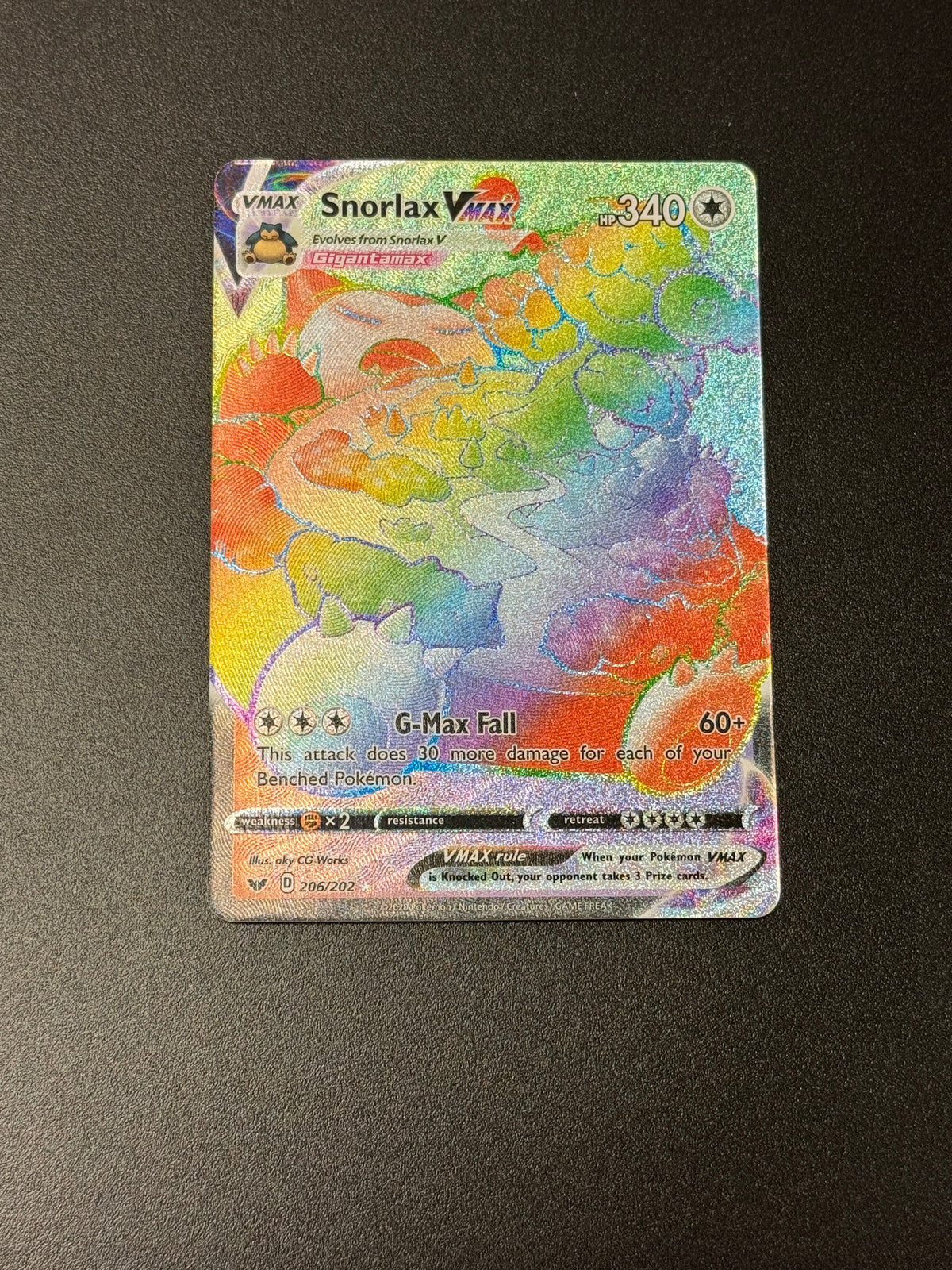 SWORD & SHIELD SNORLAX VMAX  206/202  PK1483