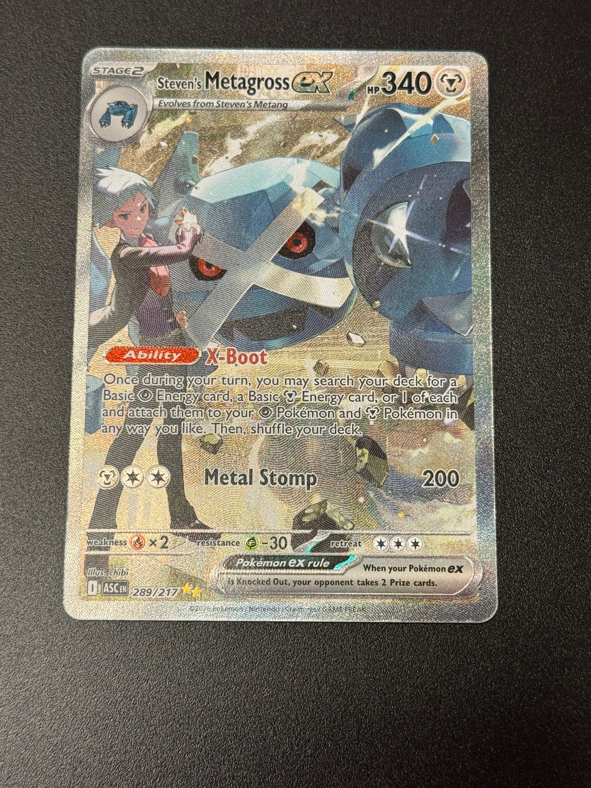 ASCENDED HEROES STEVEN'S METAGROSS EX  289/217  PK1494