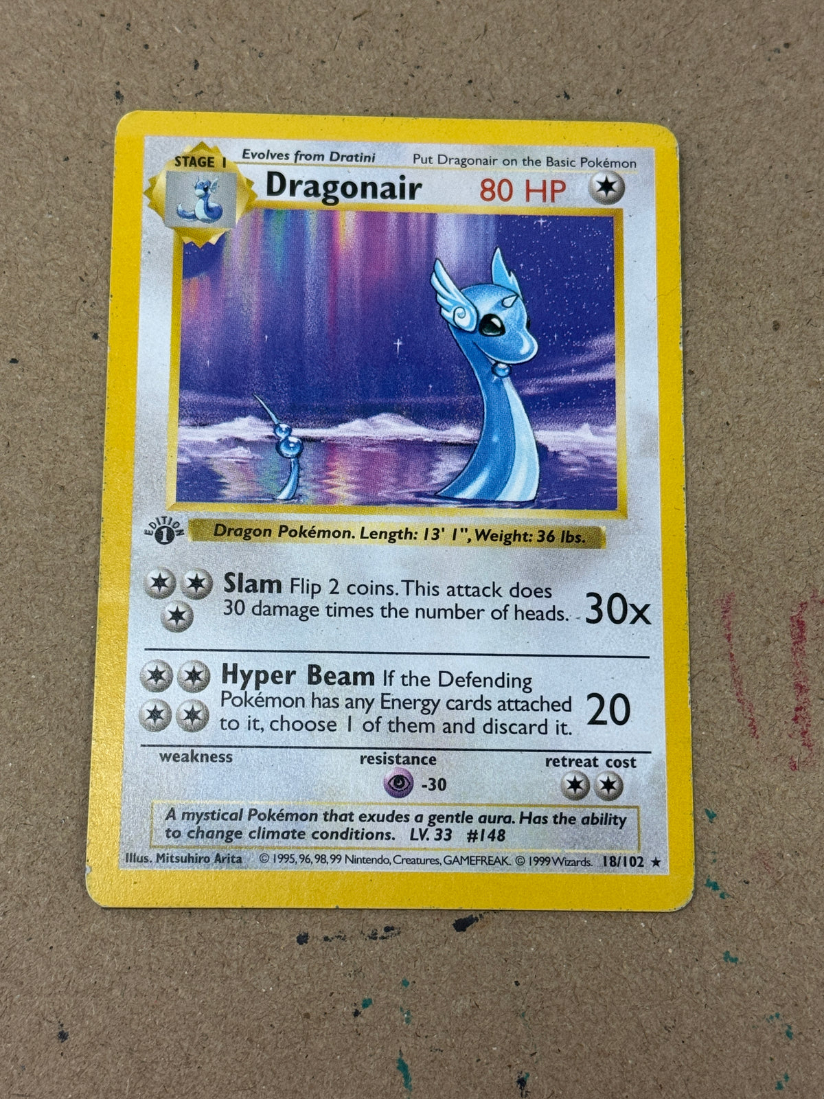 POKEMON BASE SET SHADOWLESS 1ST EDITION DRAGONAIR  18/102  PK1767