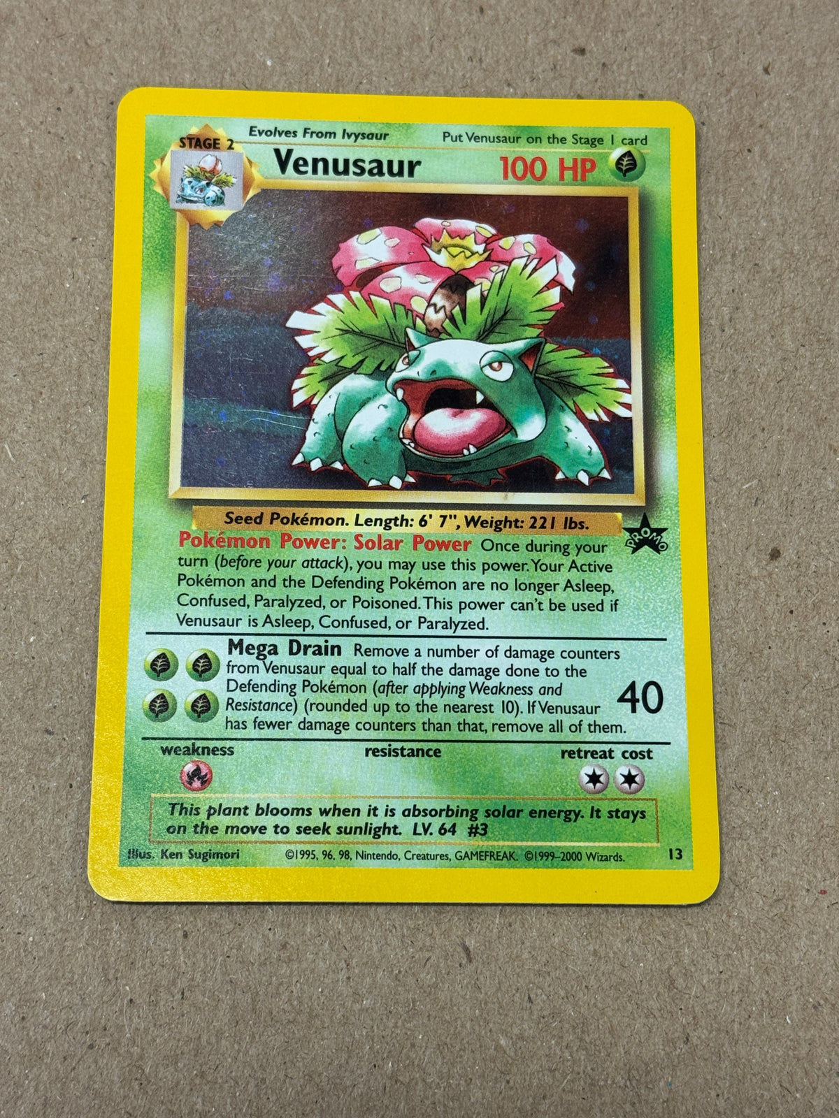 POKEMON WOTC BLACK STAR PROMO VENUSAUR  13  RAW  PK1771