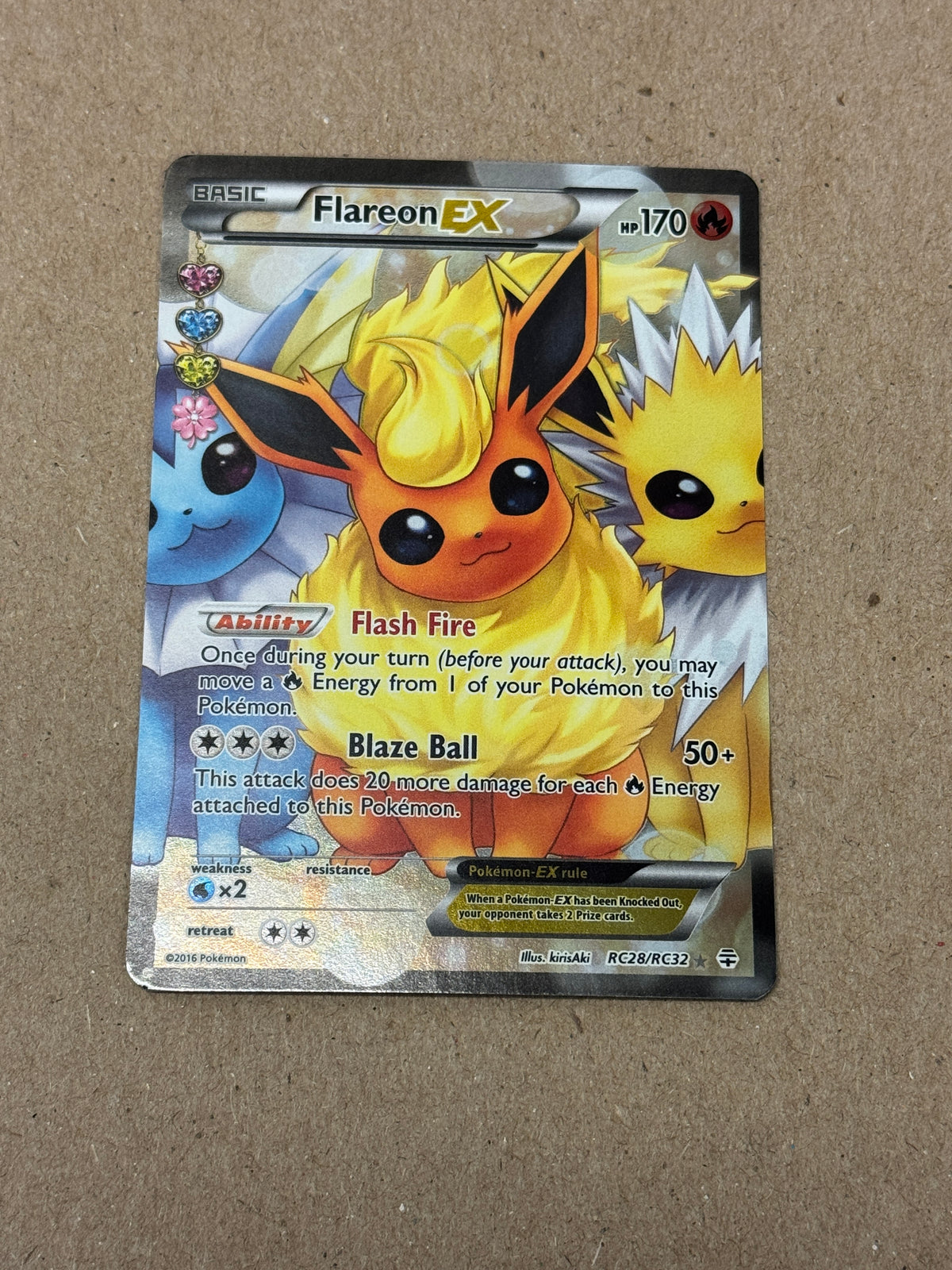 GENERATIONS RADIANT COLLECTION  FLAREON EX  RC28/RC32  RAW  PK1776