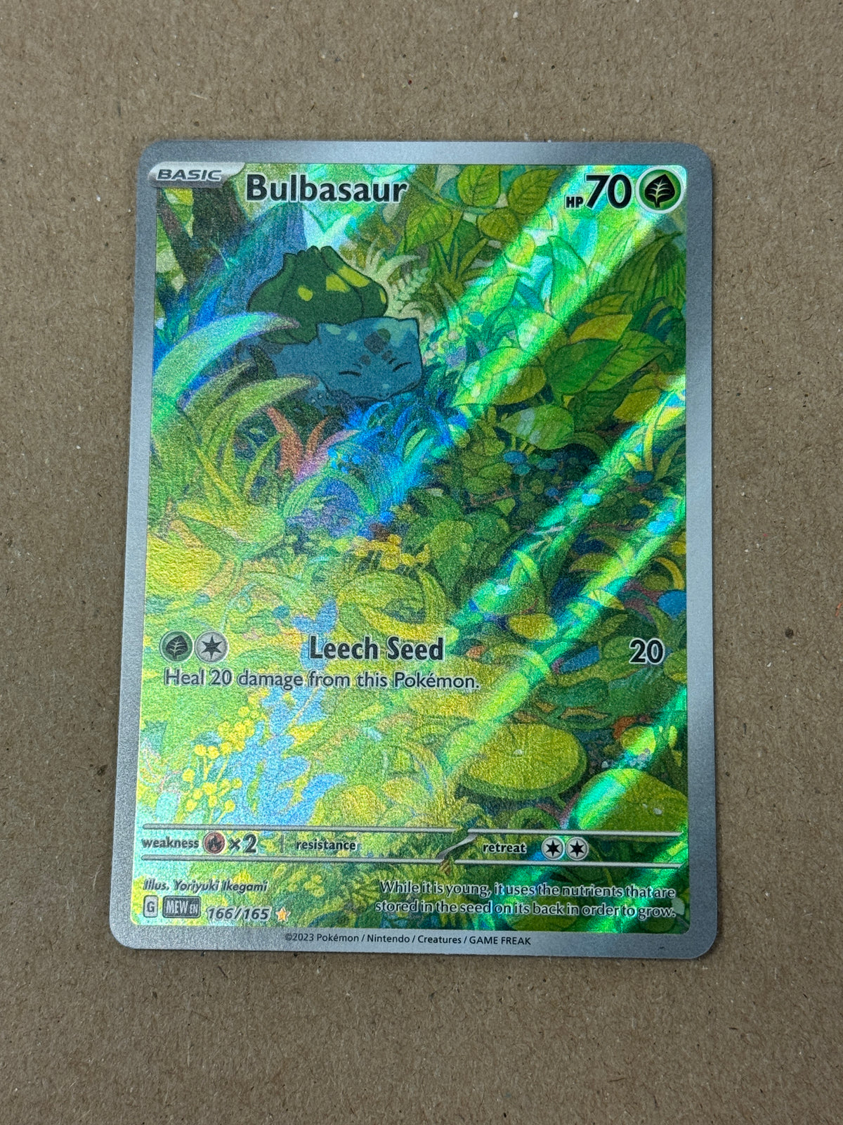 ENGLISH 151 BULBASAUR  166/165  RAW  PK1789