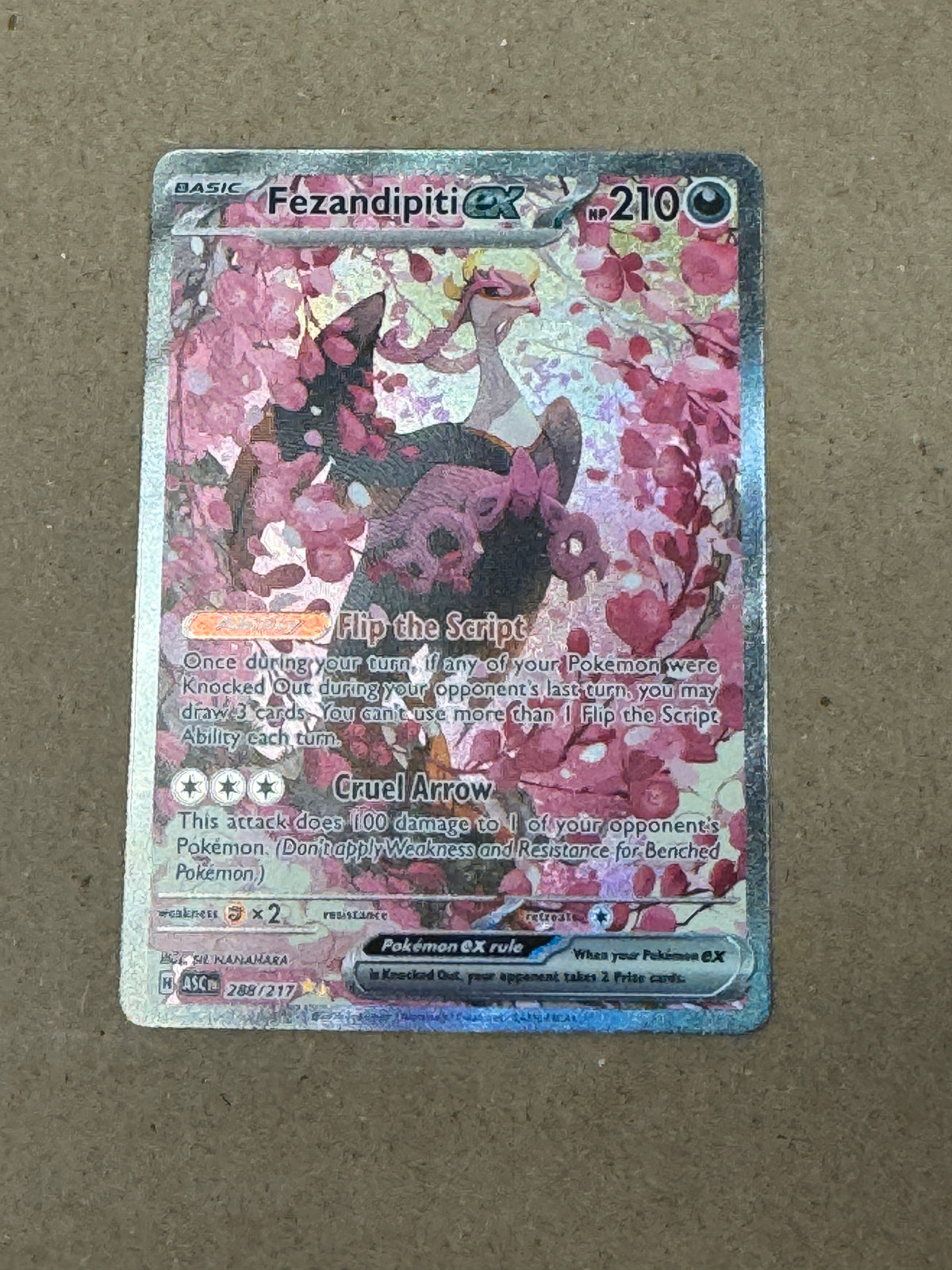 ASCENDED HEROES FEZANDIPITI ex  288/217  RAW  PK1810