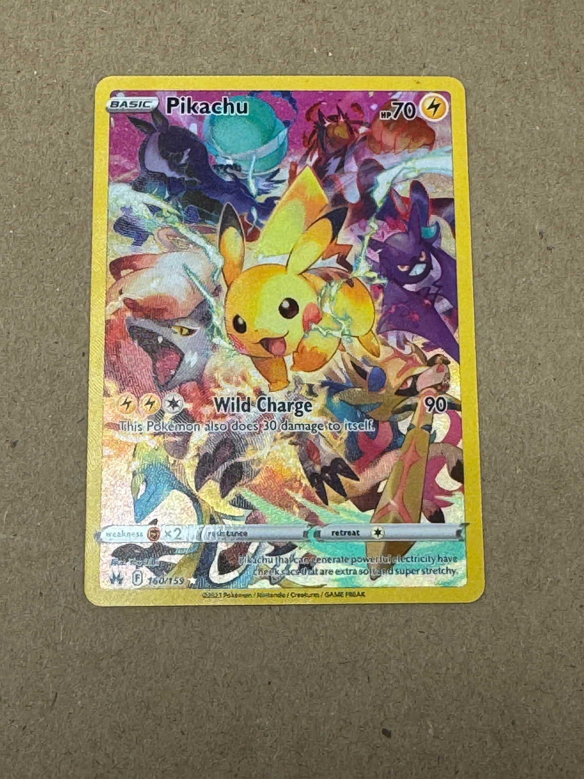 CROWN ZENITH PIKACHU  160/159  RAW  PK1815