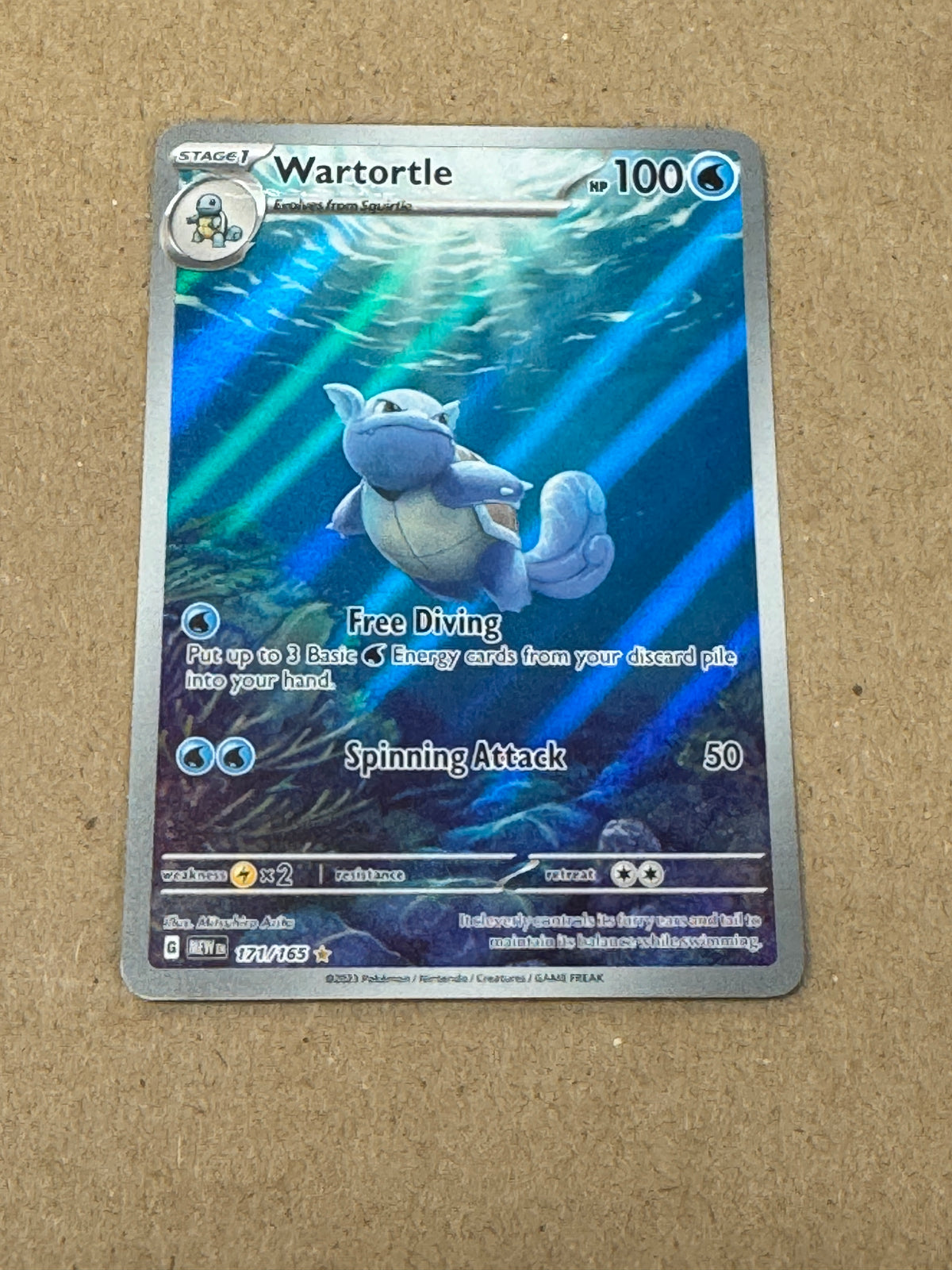 ENGLISH 151  WARTORTLE  171/165  RAW  PK1454
