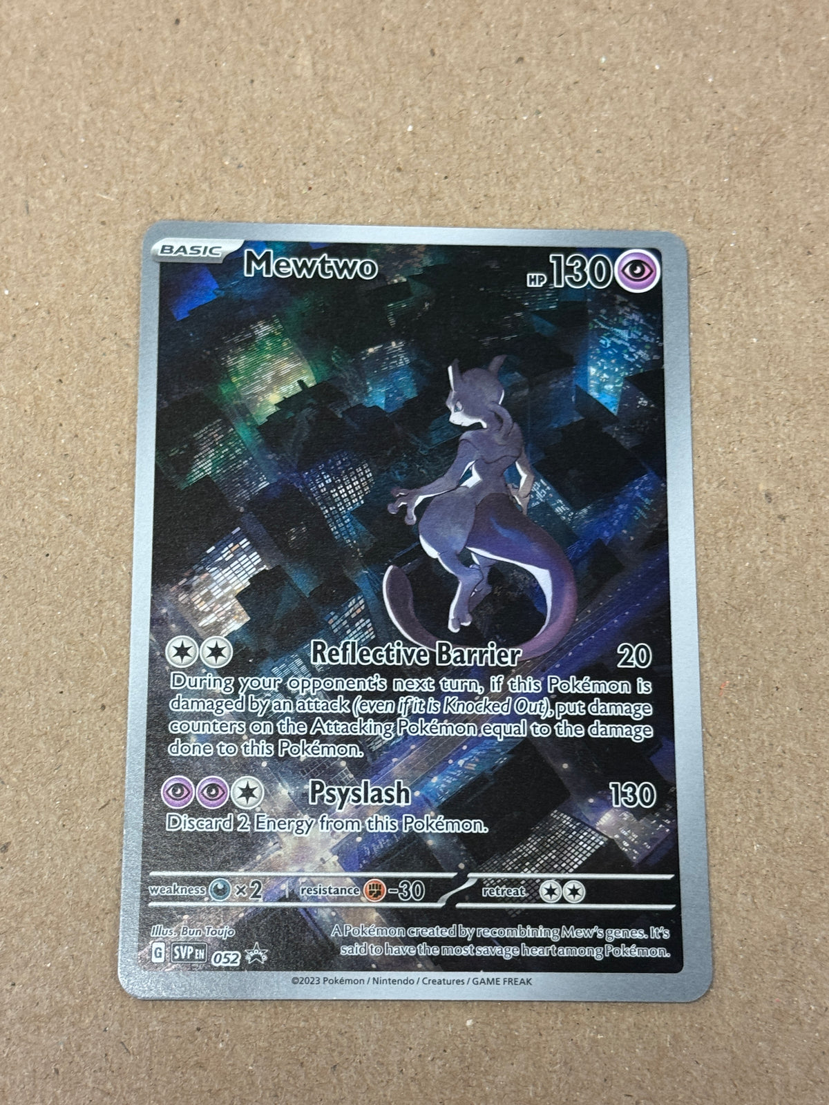 BLACK STAR PROMO MEWTWO 52 PK1465 RAW