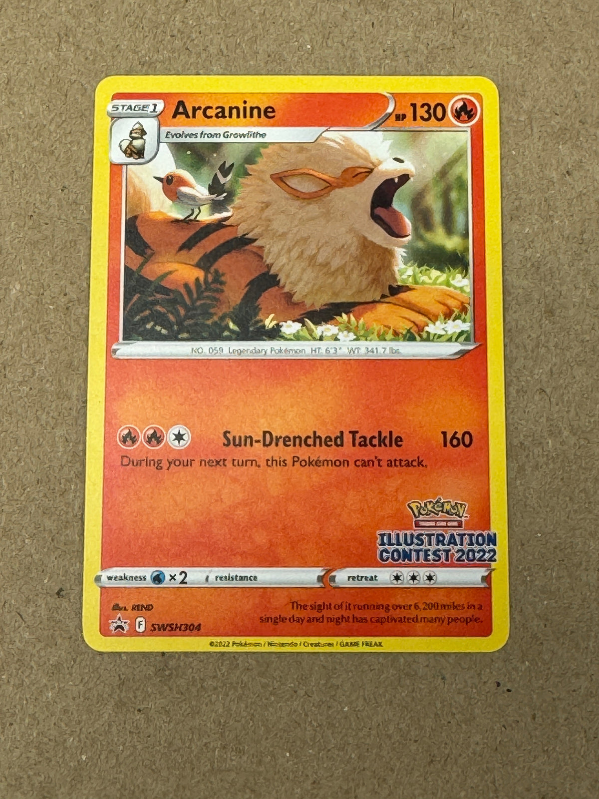 ILLUSTRATION CONTEST 2022 ARCANINE BSP SWSH304  RAW  **PK1952**
