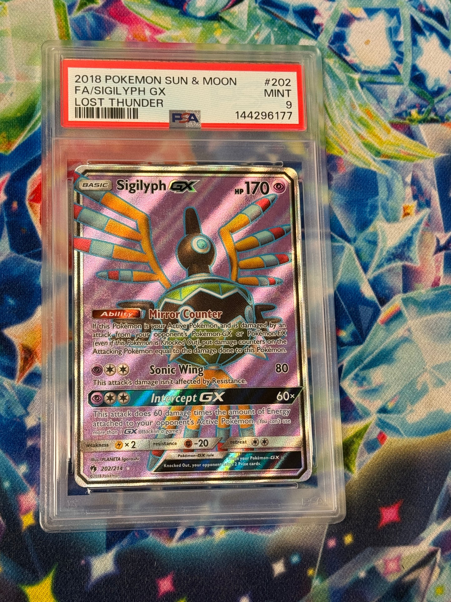 2018 LOST THUNDER SIGILYPH GX #202  PSA 9  PK1114