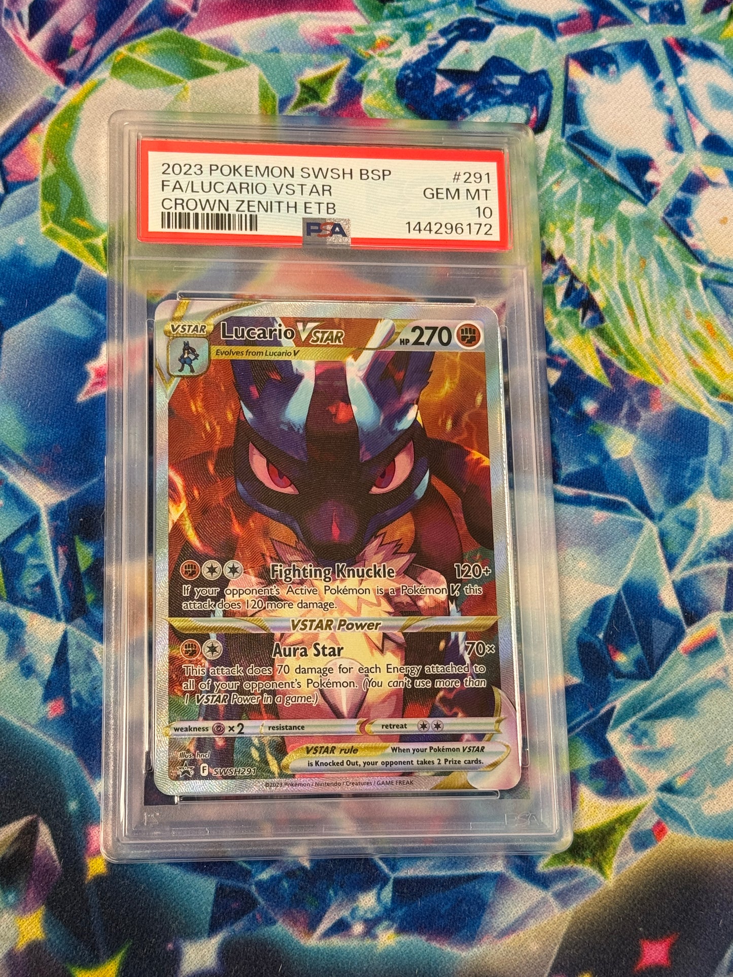 2023 CROWN ZENITH LUCARIO VSTAR #SWSH291  PSA 10  PK1118