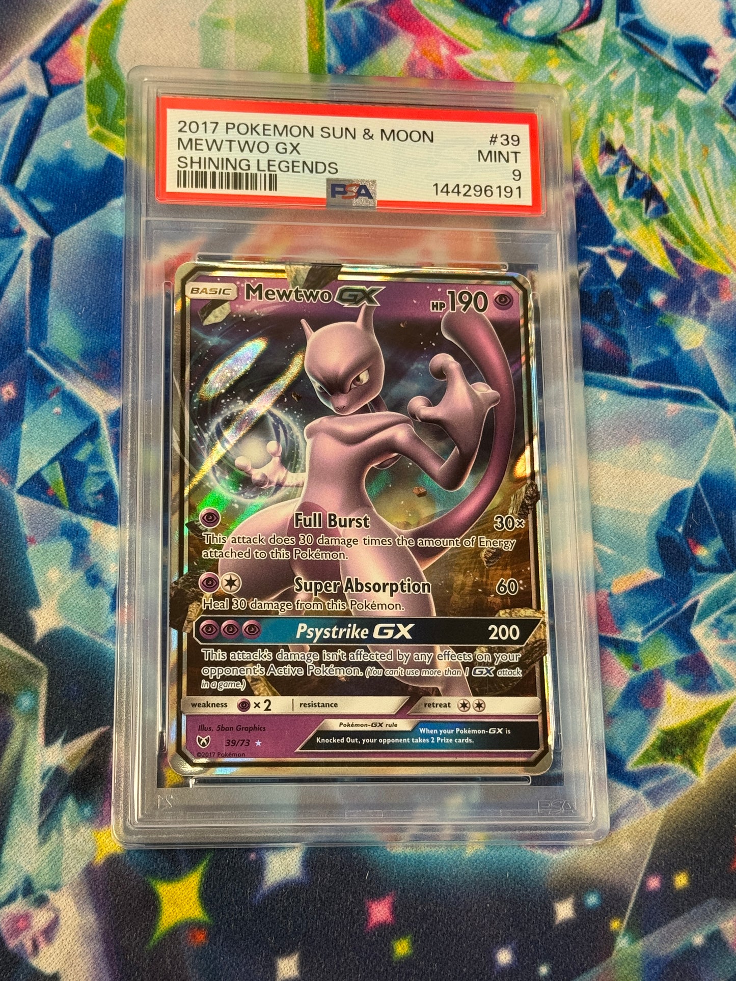 2017 SHINING LEGENDS MEWTWO GX #39  PSA 9  PK1130