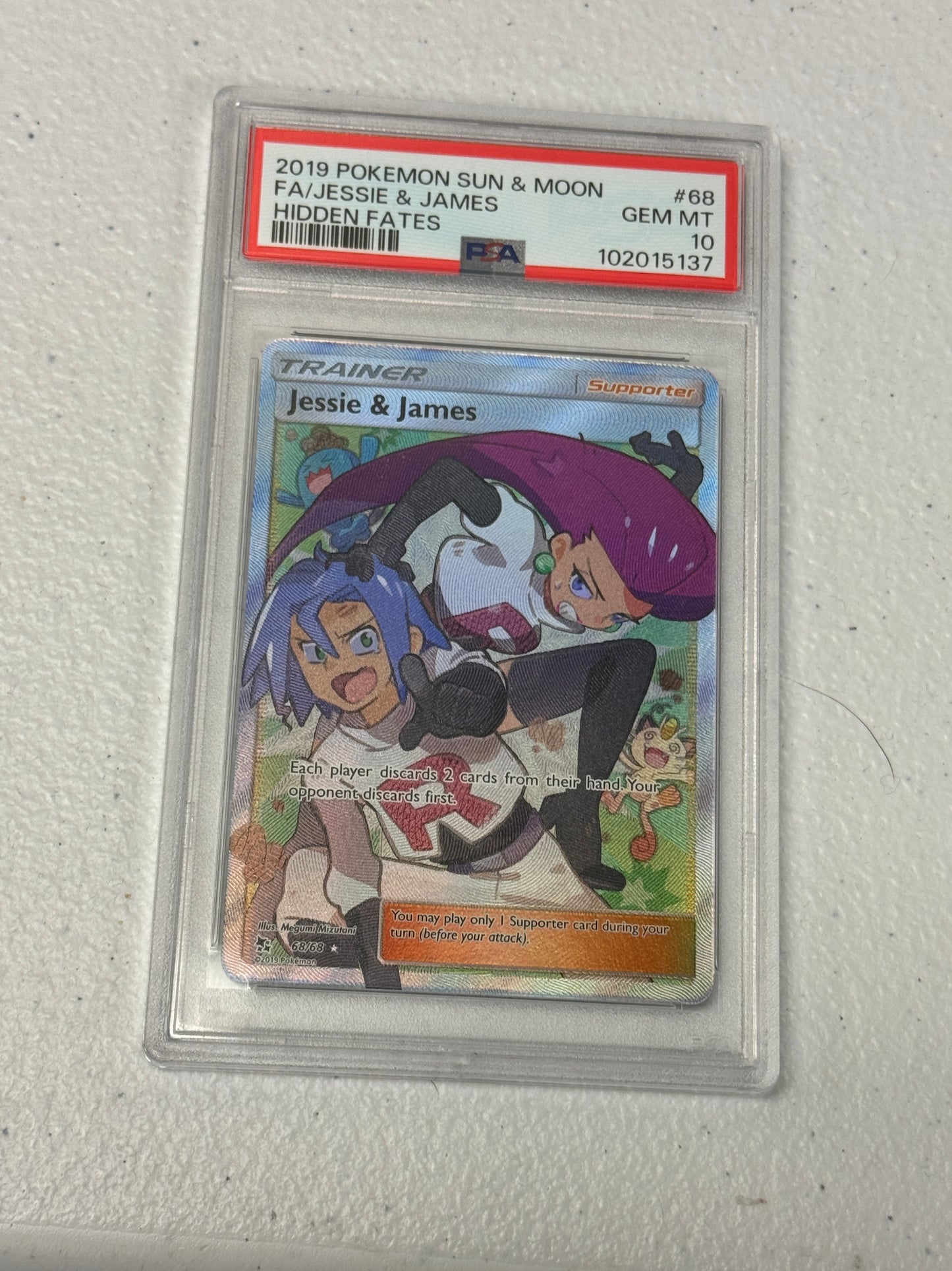 2019 HIDDEN FATES JESSIE & JAMES #68  PSA 10  PK1149