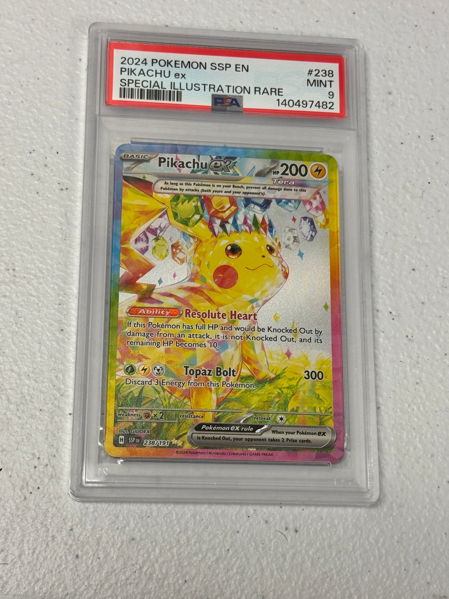 2024 SURGING SPARKS PIKACHU EX #238 PSA 9  PK1151