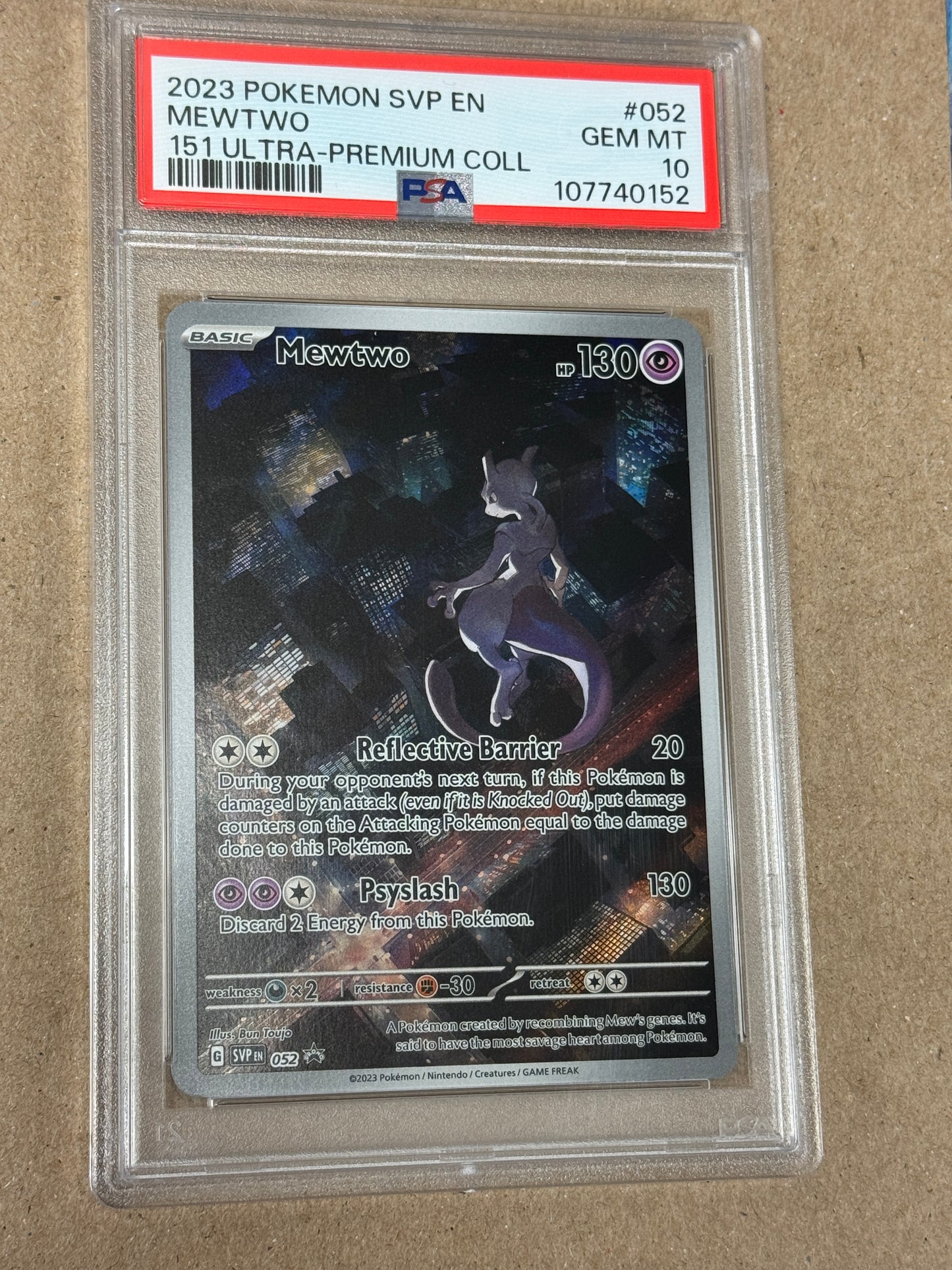 2023 151 UPC PROMO MEWTWO  BSP 052  PSA 10  PK1181