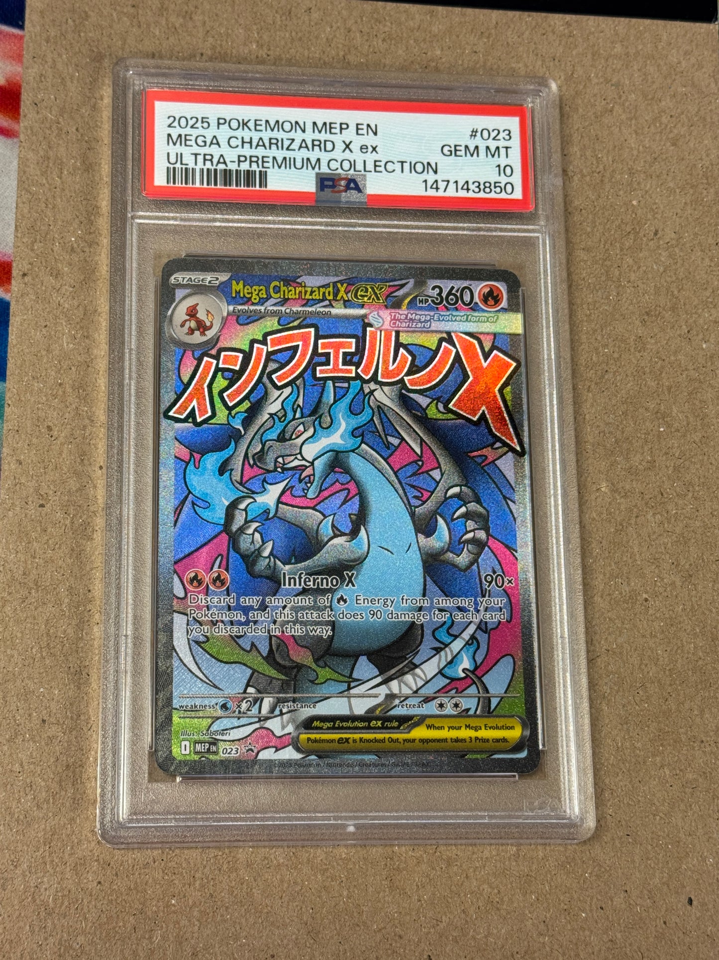 2025 MEP EN PROMO MEGA CHARIZARD X ex  #023  PSA 10  PK1278