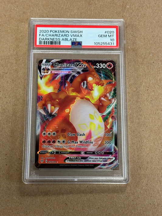 POKEMON DARKNESS ABLAZE CHARIZARD VMAX  020/189  PSA 10  GEM MINT  PK811